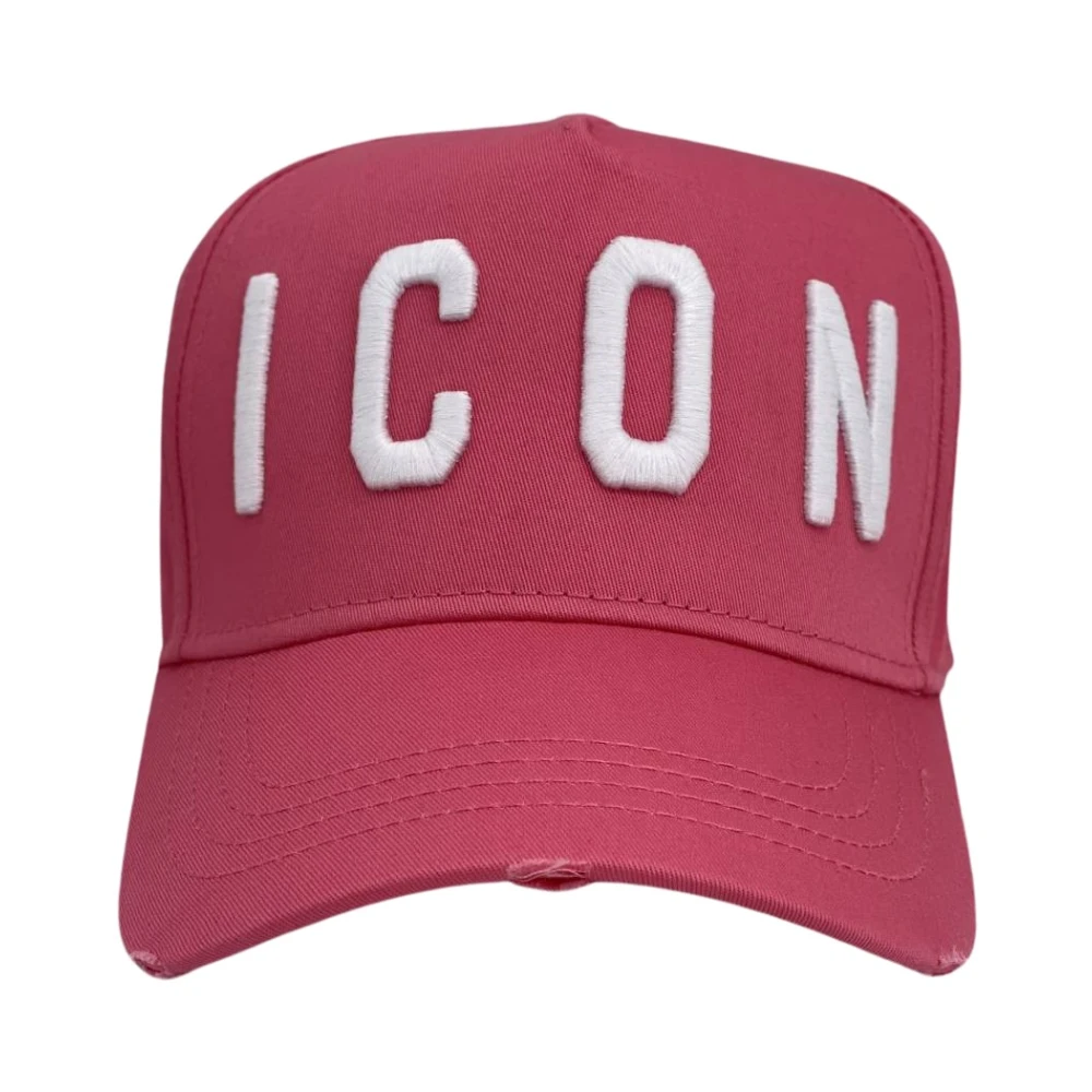 Dsquared2 Vrouw Roze Accessoires Dames, One Size, Katoen, Baseball Cap Met Icon Borduursel