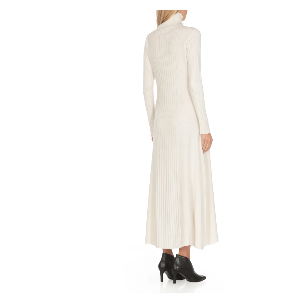 D.Exterior Elegante Ivoor Cashmere Blend Jurk Beige Dames