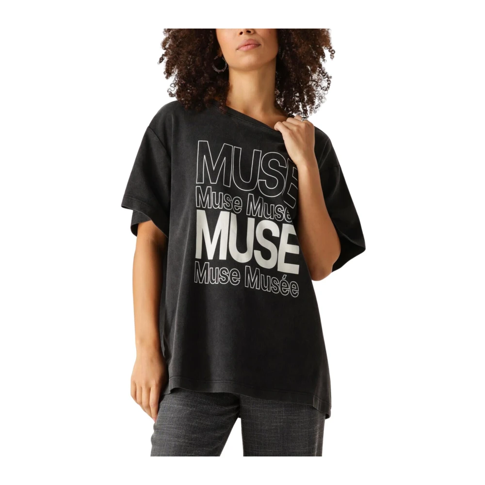 Copenhagen Muse Zwart Logo Tee Dames Tops Black Dames