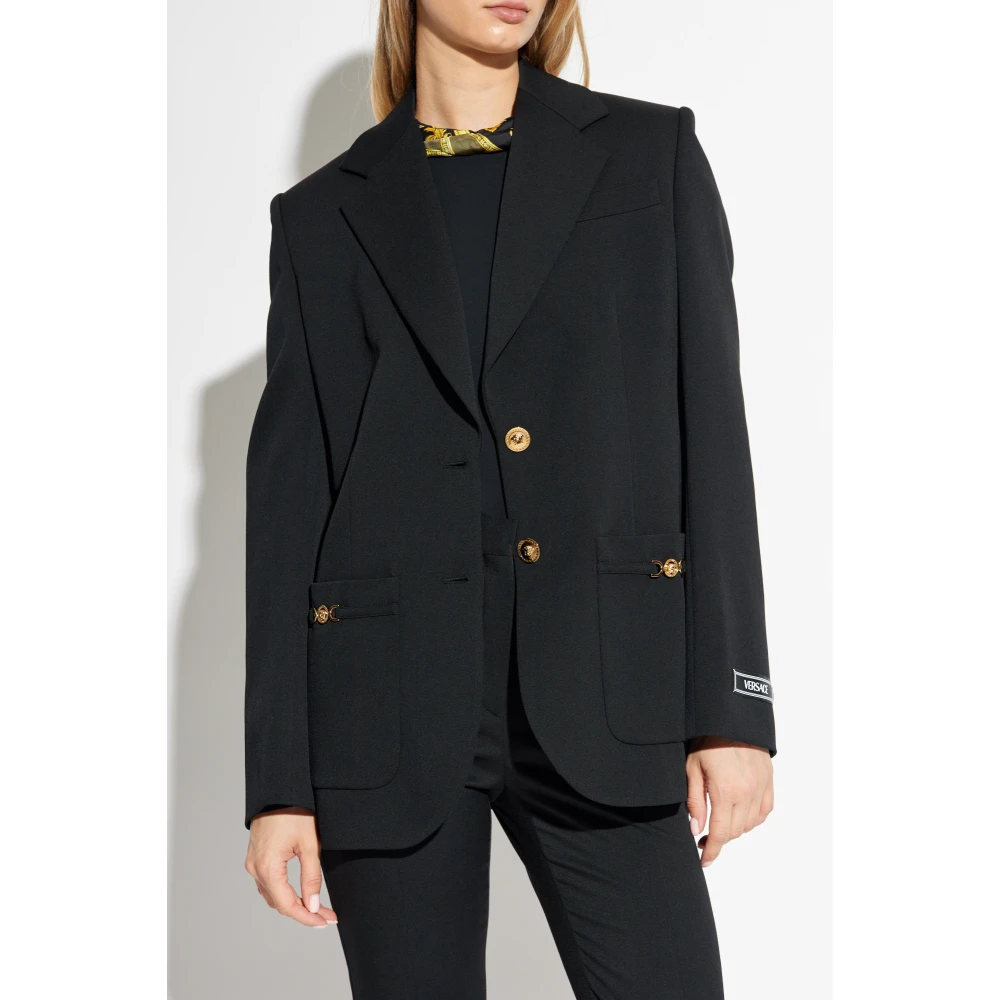 Versace Wollen jas Black Dames