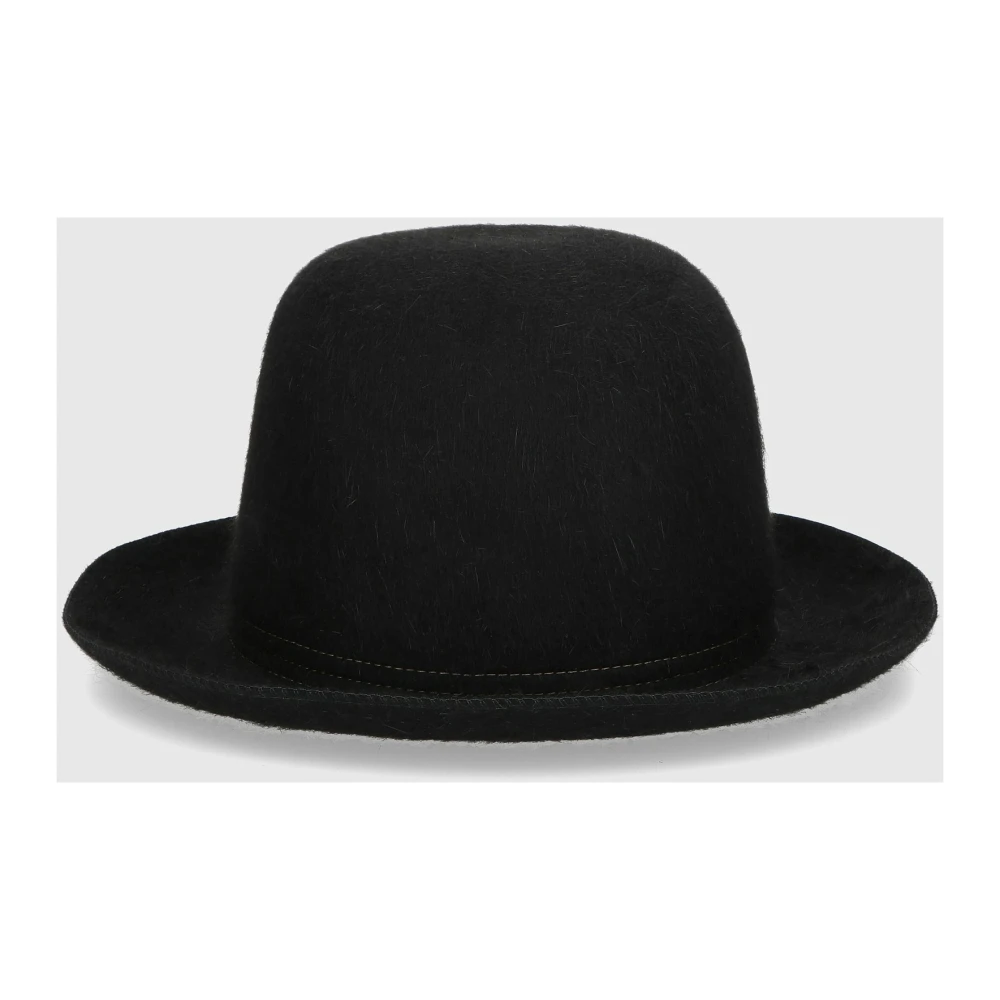 Borsalino Retro-geïnspireerde vilten hoed met medium rand Black Heren