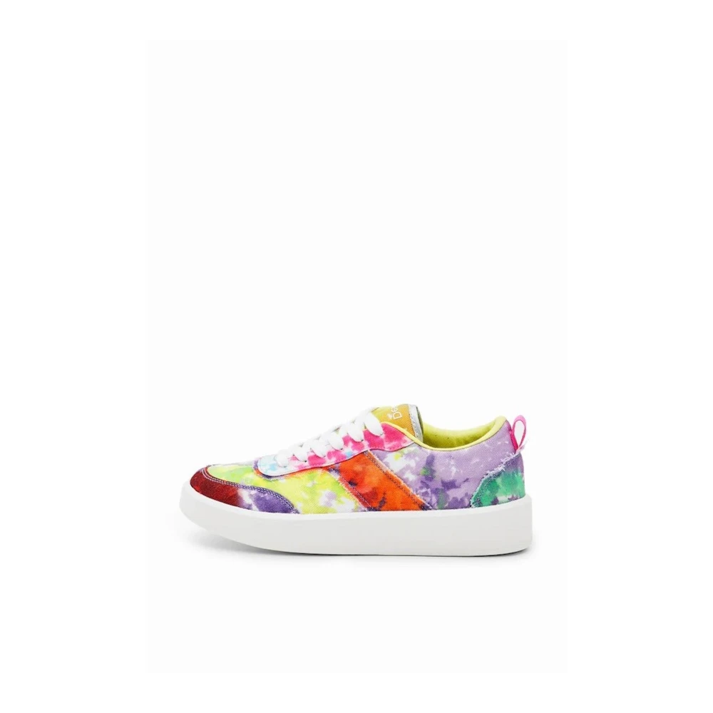 Desigual Women's Multicolor Sneakers, 3 Uk, Rainbow Tiedye Casual Trainers