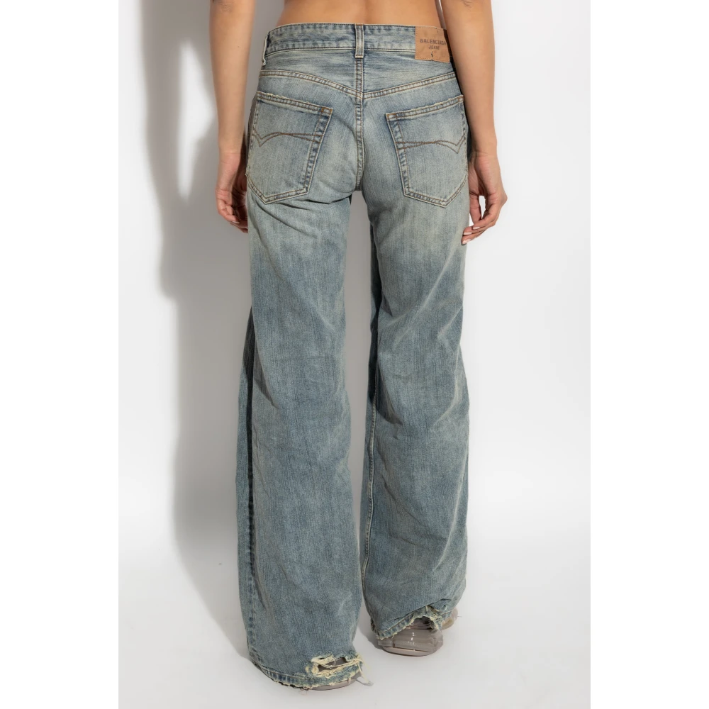 Balenciaga Low-Waist Baggy Jeans Blue Dames