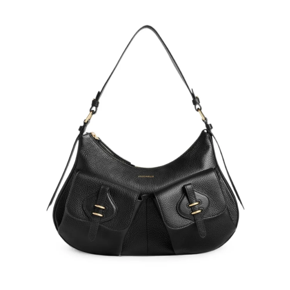 Coccinelle Black Shoulder Bags, Female, One Size, Handbag Grained Leather