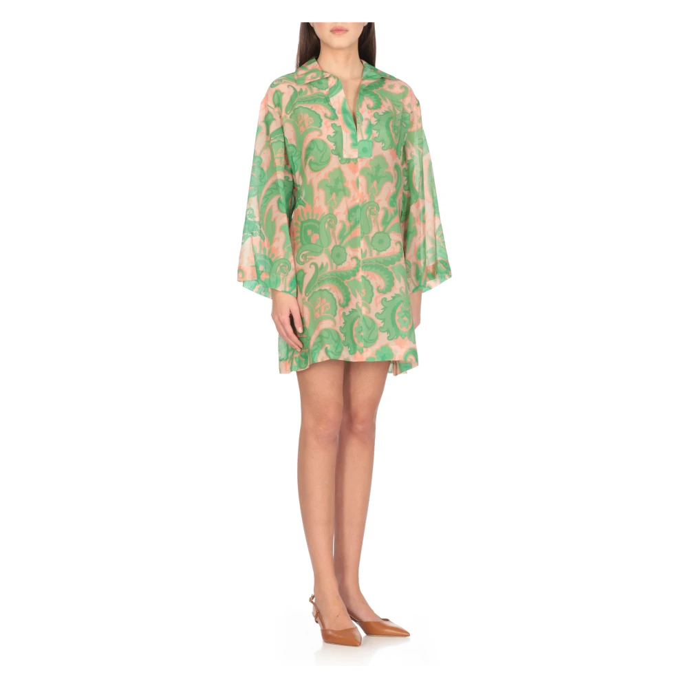 ETRO Roze Paisley Kraag Jurk voor Vrouwen Multicolor Dames