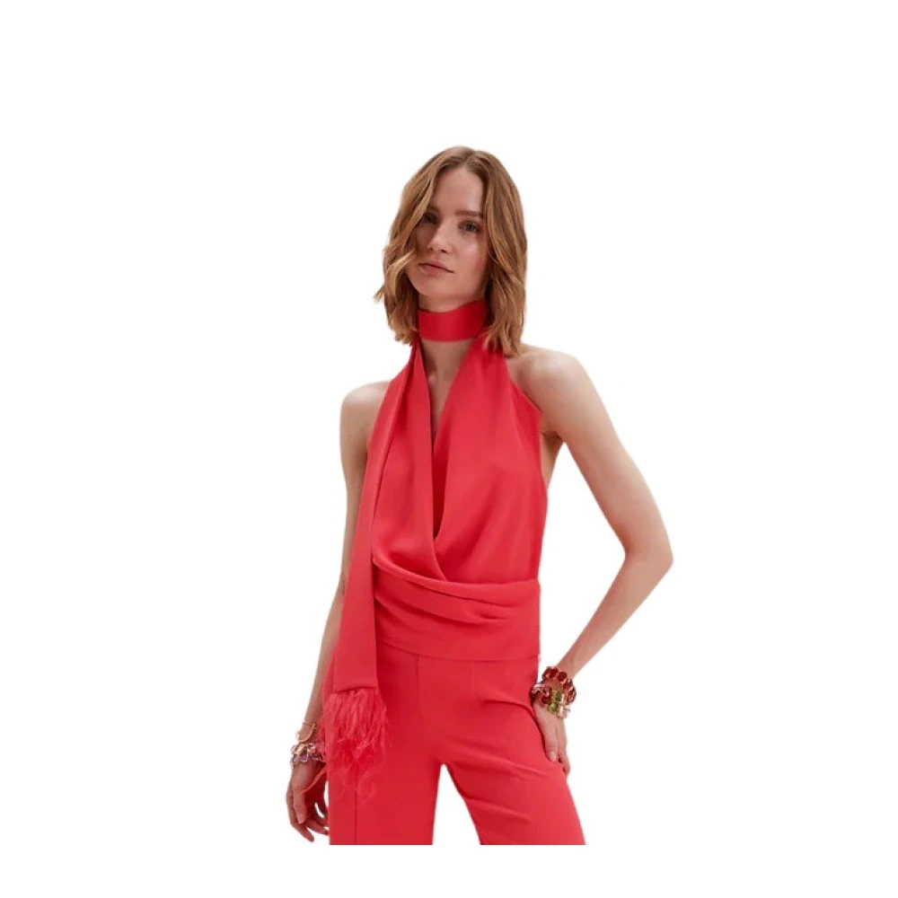Nenette Stijlvolle Top voor Vrouwen Red Dames