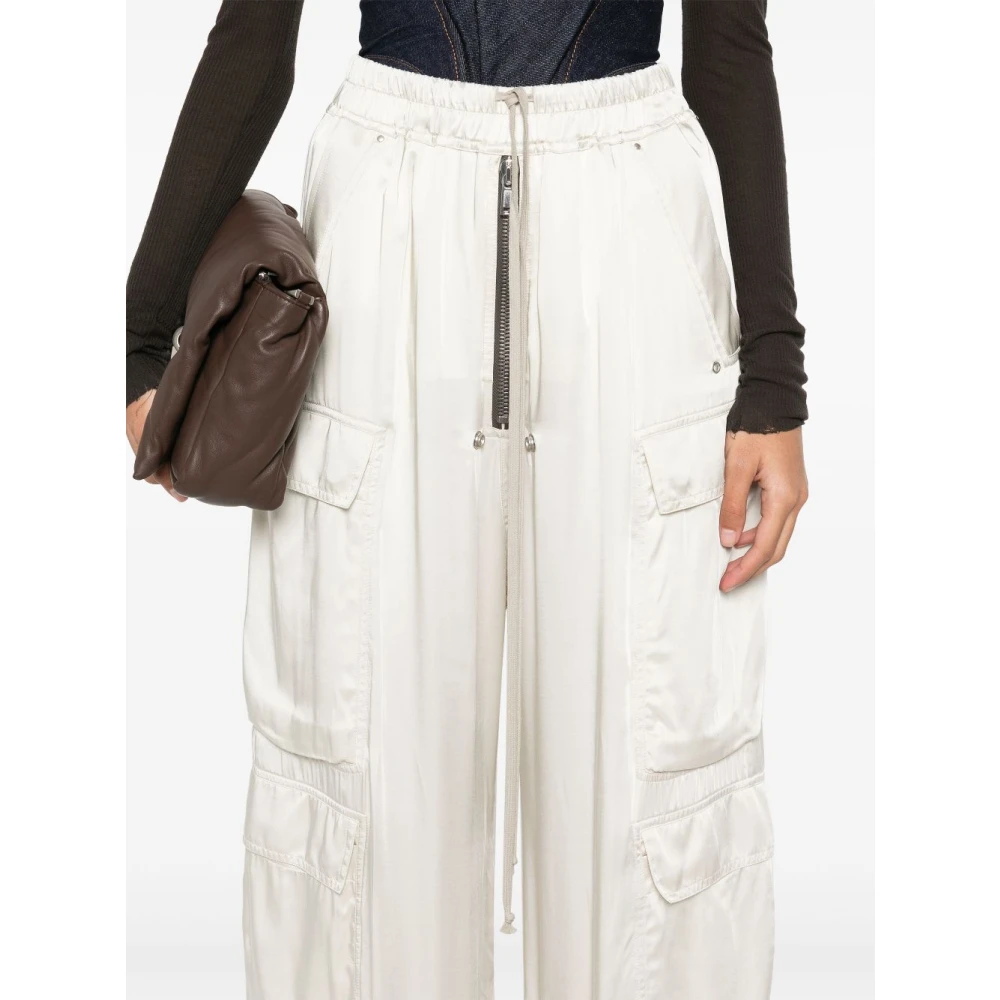 Rick Owens Cargo Wide Leg Broek White Dames