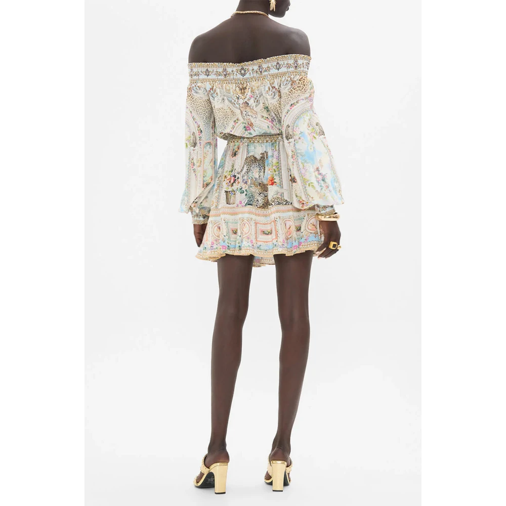 Camilla Off Shoulder Zijden Jurk Alexandria Multicolor Dames