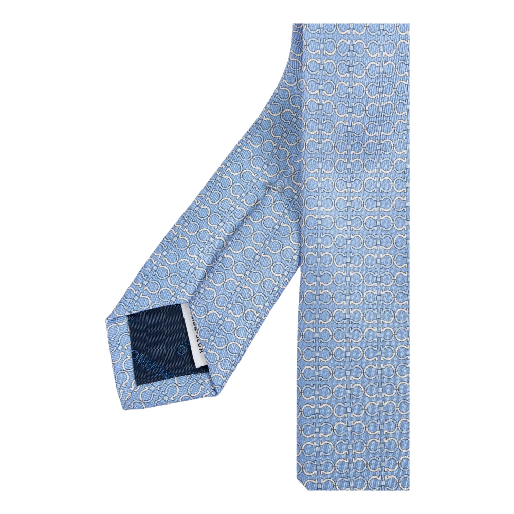 Salvatore Ferragamo Zijden stropdas Blue Heren