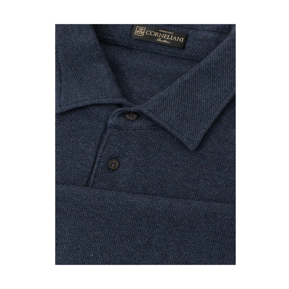 Corneliani Blauw Katoenen Poloshirt Blue Heren