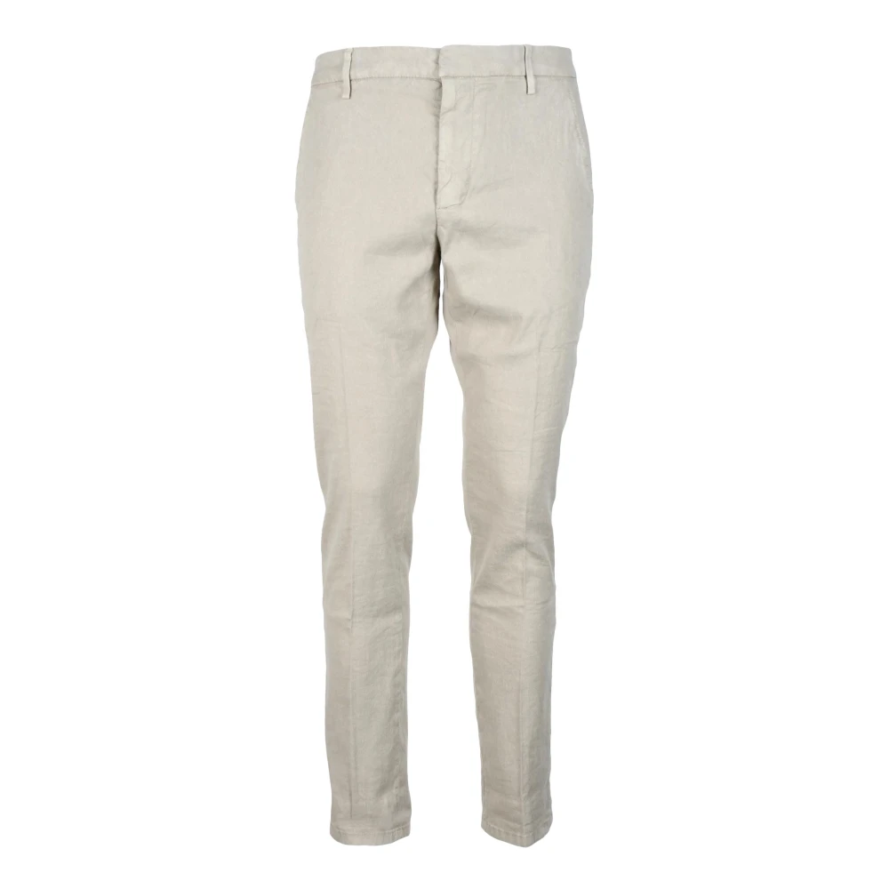 Dondup Linnen Lyocell Mix Gaubert Broek Beige Heren