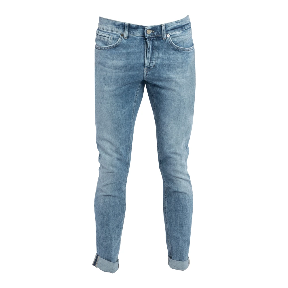 Dondup Skinny Fit Jeans met opgerolde manchetten Blue Heren