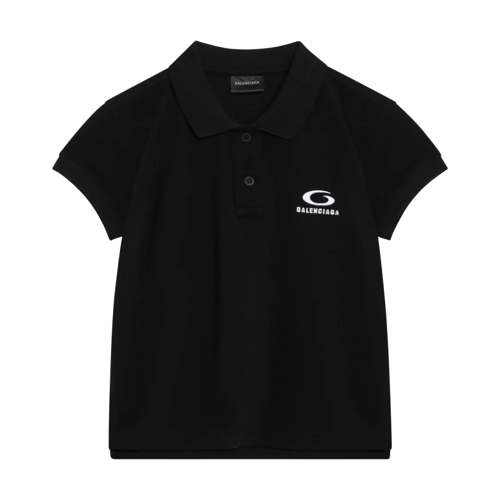 Balenciaga Women's Black Loop Sports Icon Short Sleeve Polo - Polo Shirts - Xs - Tops