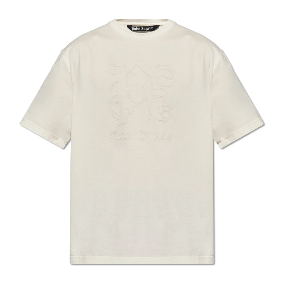 Palm Angels Monogram Slim Fit T-Shirt White Heren