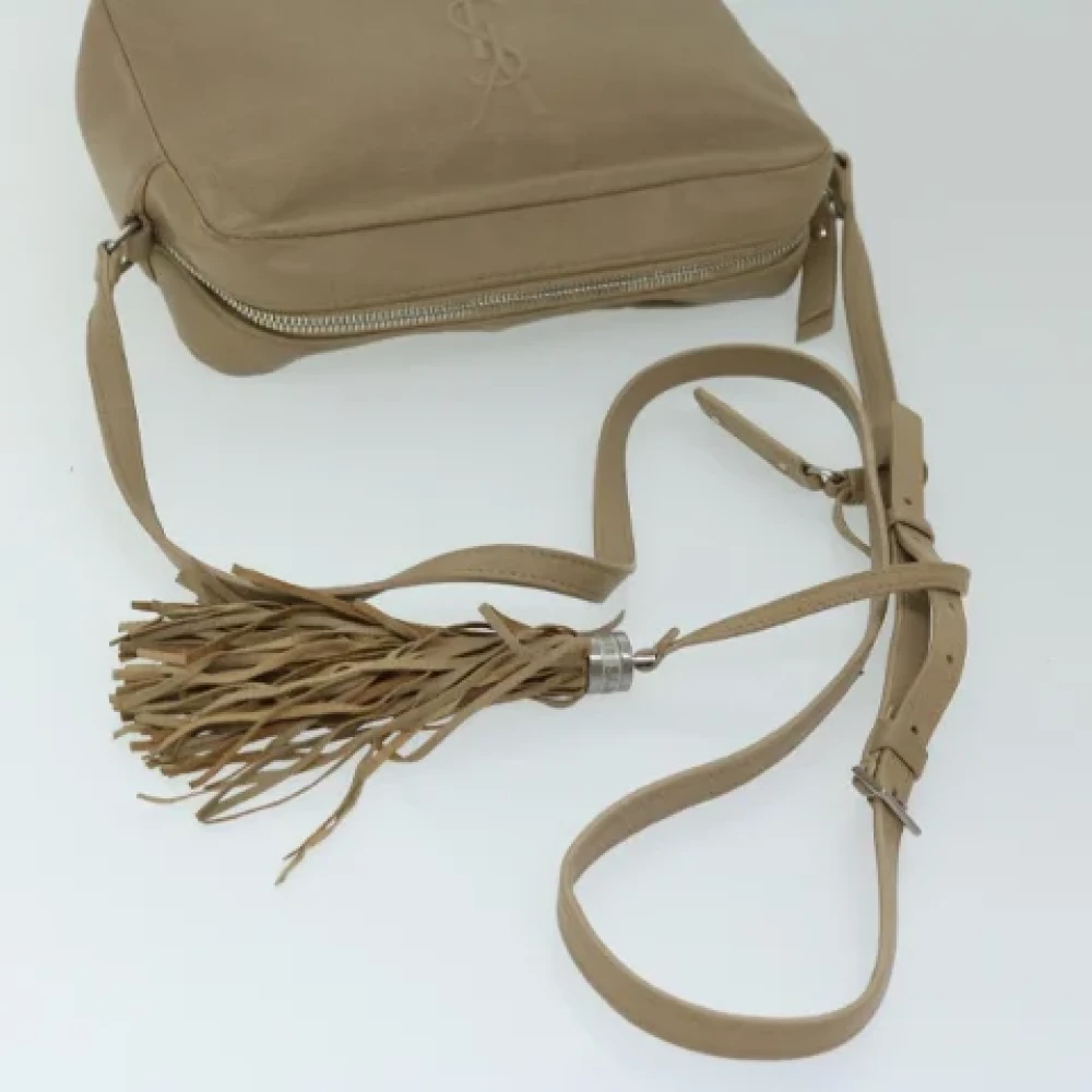 Yves Saint Laurent Vintage Pre-owned Leather shoulder-bags Beige Dames