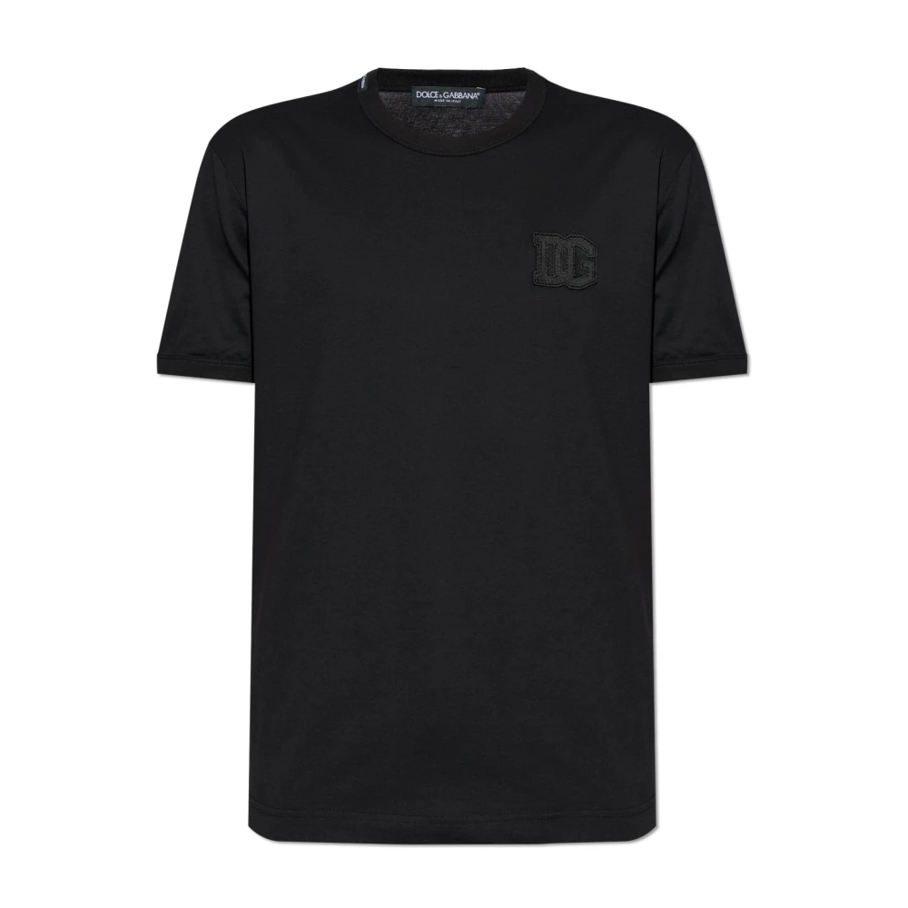 Dolce & Gabbana Black T-Shirts, Male, M, Logo T-Shirt