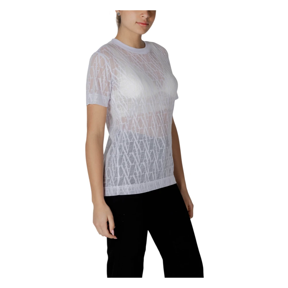Armani Exchange Korte Mouw T-Shirt Collectie White Dames