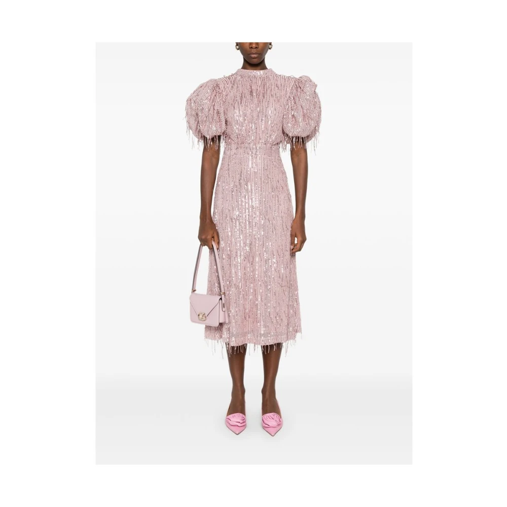 Rotate Birger Christensen Pailletversierde Roze Jurk Pink Dames