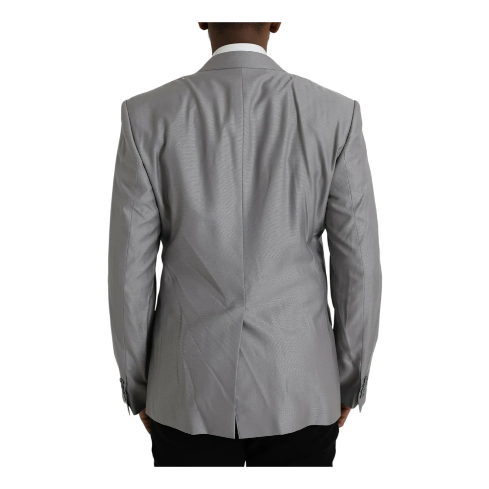 Dolce & Gabbana Grijze Wol Blazer Slim Fit Gray Heren