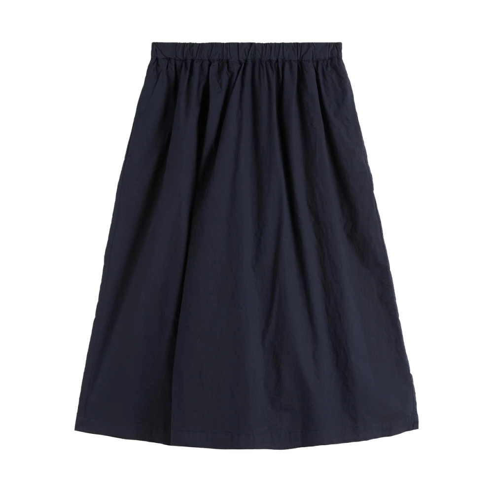 Aspesi Asymmetrische Katoenen Popeline Rok Blue Dames