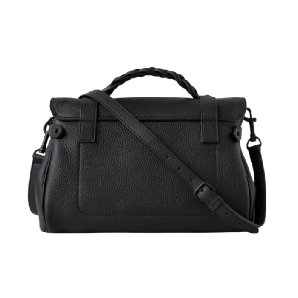 Mulberry Gehamerd Leren Schoudertas met Gouden Detail Black Dames