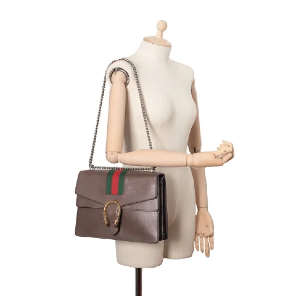 Gucci Vintage Pre-owned Leather gucci-bags Brown Dames