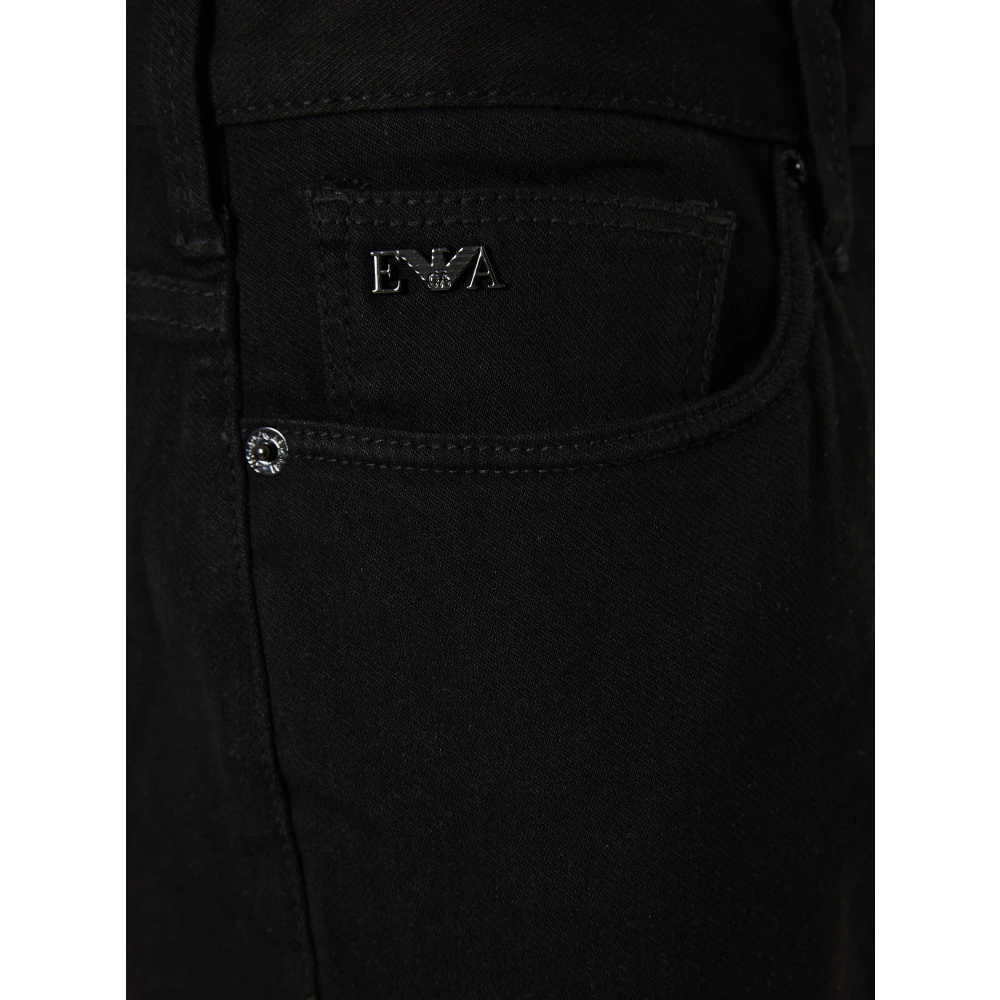 Emporio Armani Klassieke Denim Jeans met Logo Detail Black Heren