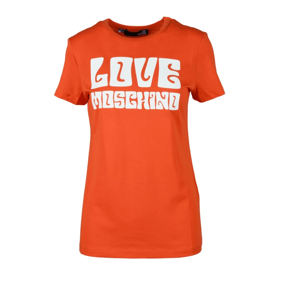 Love Moschino Katoenen T-shirt met Stijlvol Ontwerp Orange Dames