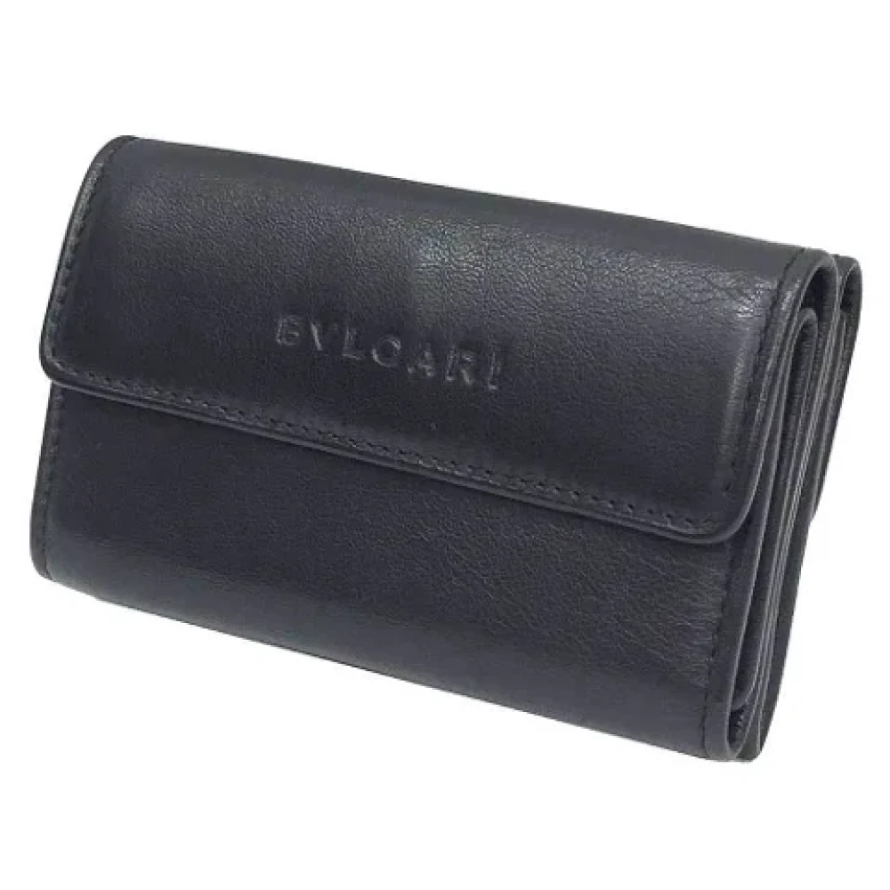 Bvlgari Vintage Pre-owned Leather wallets Black Heren