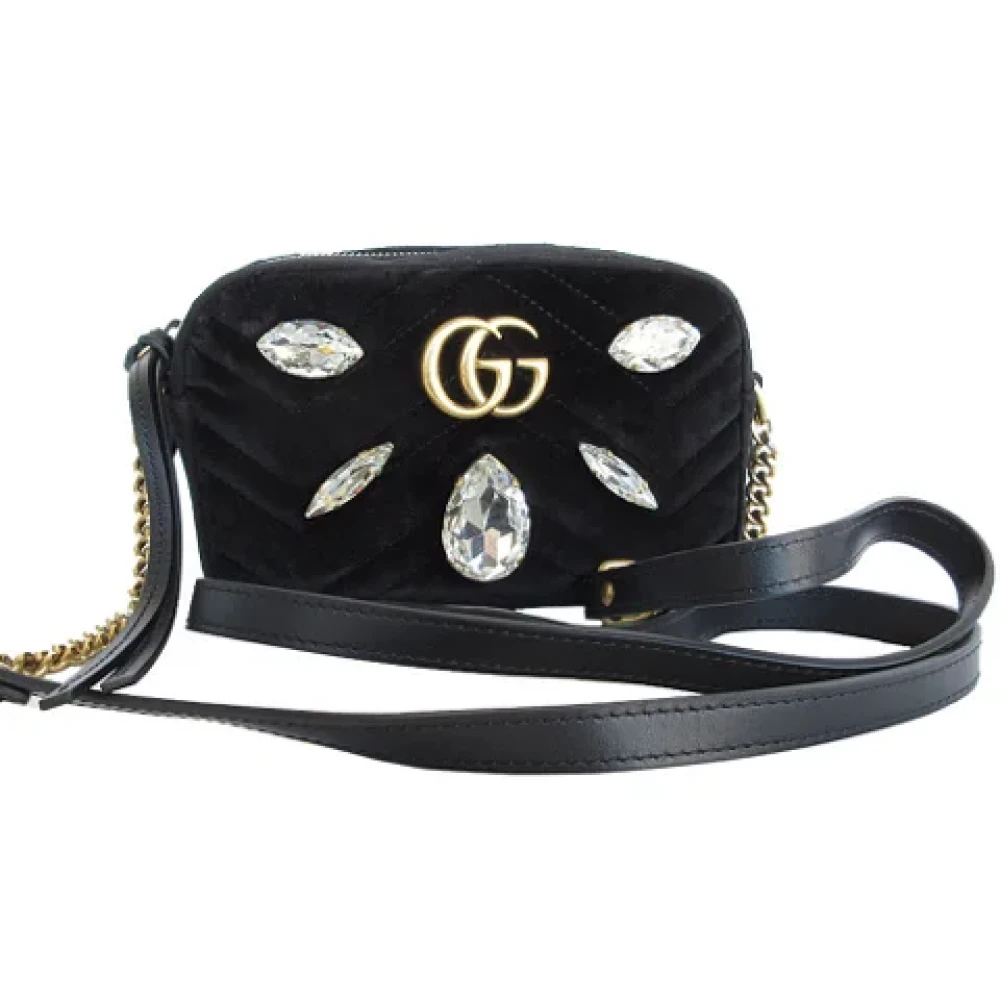 Gucci Vintage Pre-owned Velvet gucci-bags Black Dames