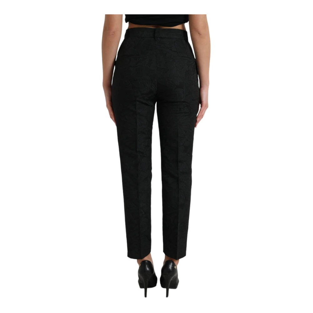 Dolce & Gabbana Zwarte High Waist Tapered Broek Black Dames