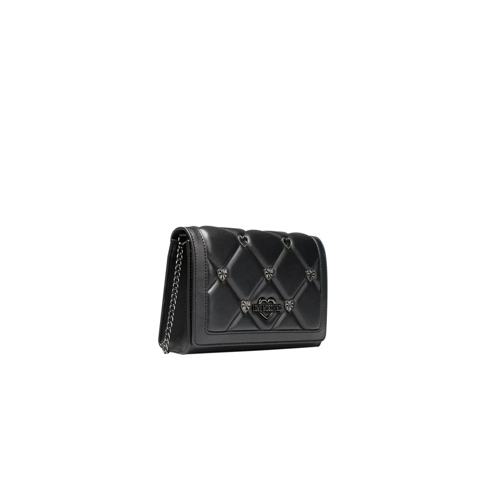 Love Moschino Zwarte Crossbody Tas met Ketting Black Dames