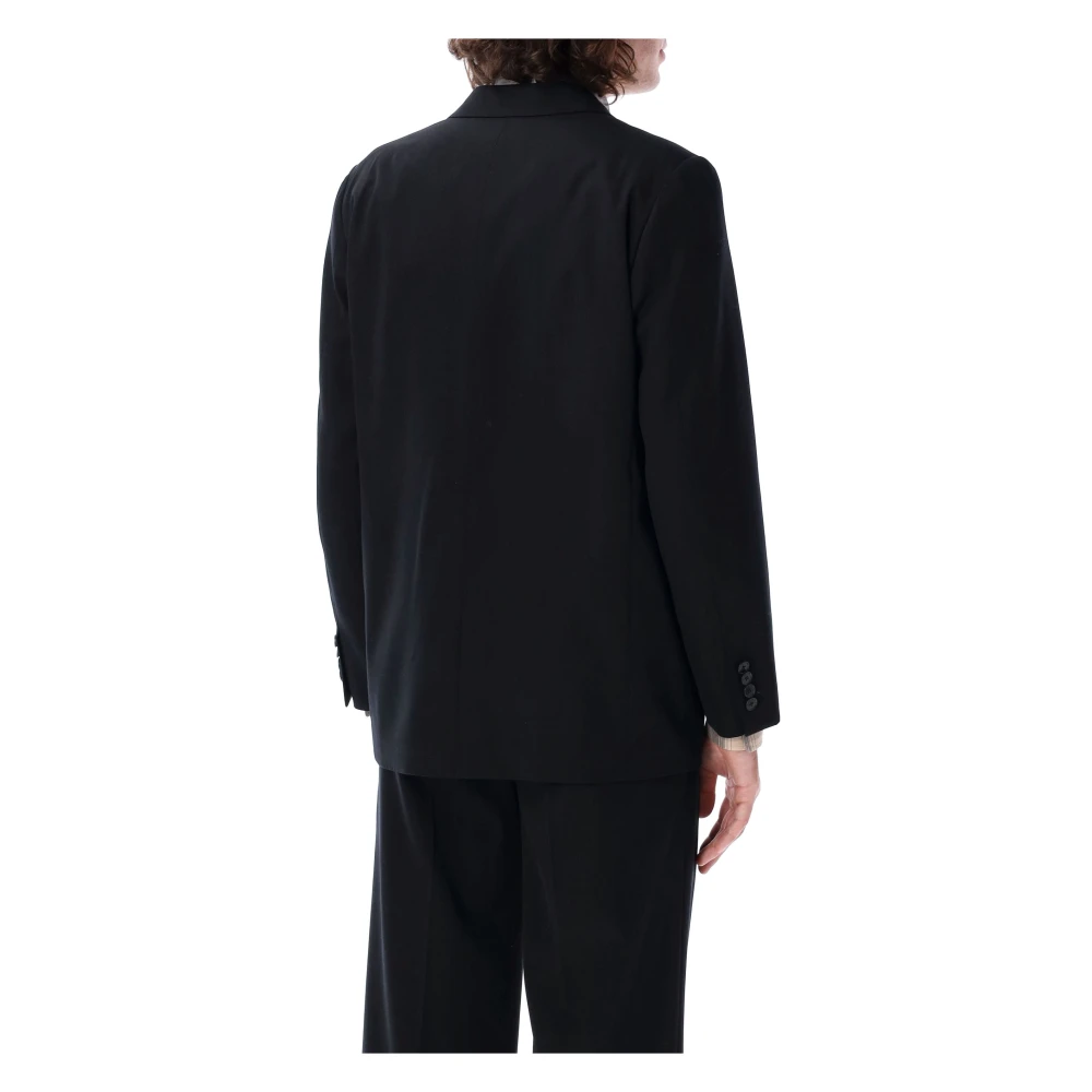 Auralee Zwarte Wollen Jas Top voor Mannen Black Heren