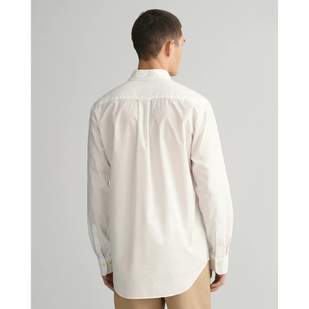 Gant Klassiek Poplin Overhemd met -geïnspireerd Embleem White Heren