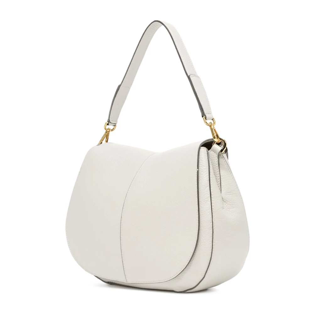 Gianni Chiarini Leren Schoudertas met Polyester Voering White Dames