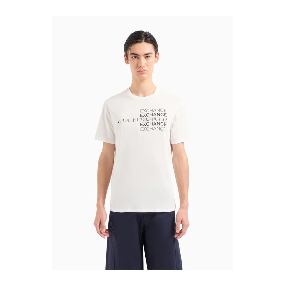Armani Exchange Multi Logo T-shirt van katoen White Dames