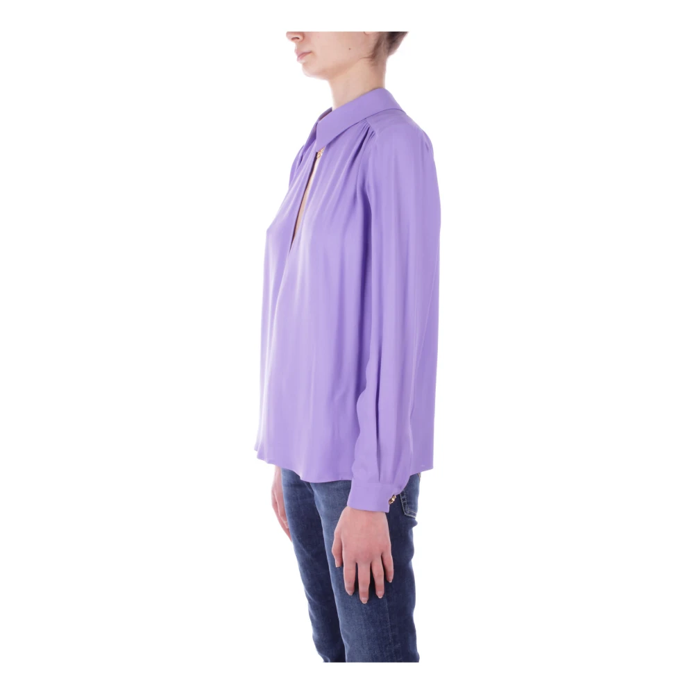 Elisabetta Franchi Stijlvolle Damesblouse met Logoprint Purple Dames