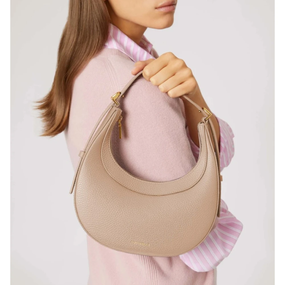 Coccinelle Schoudertas van generfd leer met plectrumdetail Pink Dames