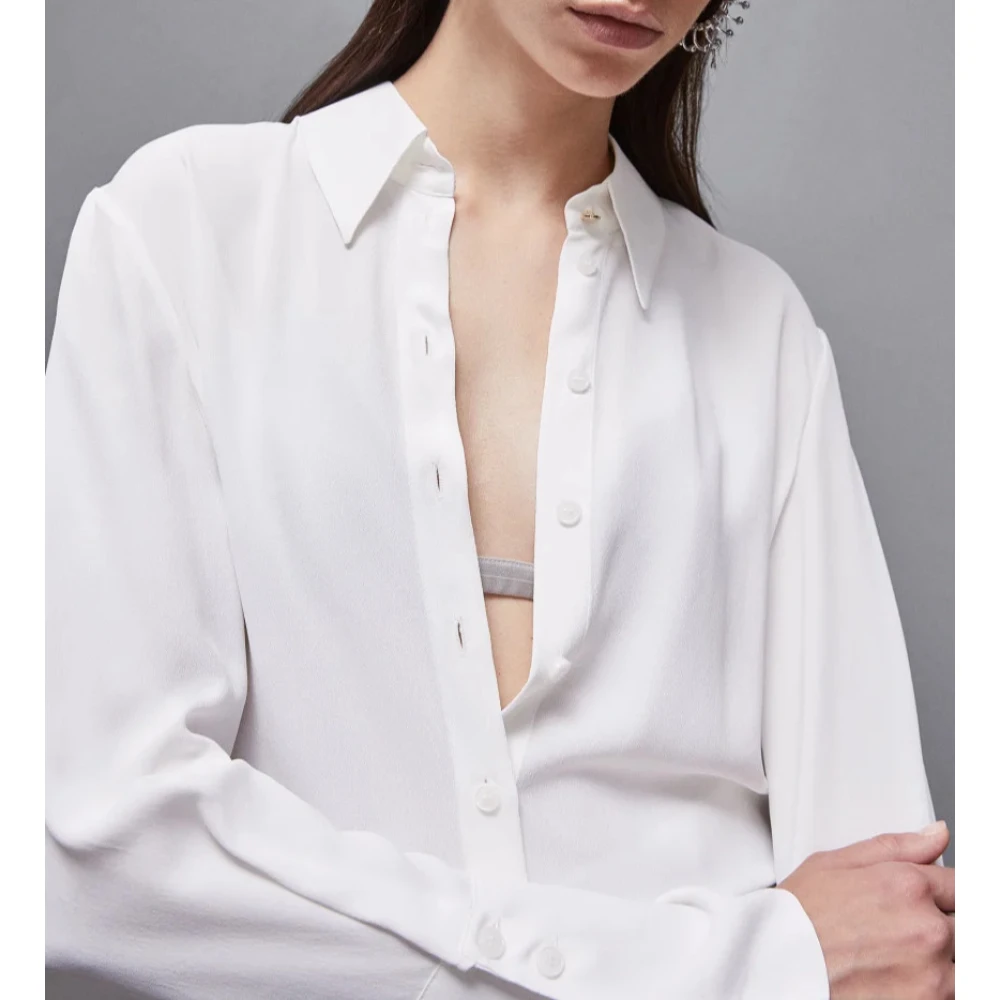 PATRIZIA PEPE Essentiële Crepe Shirt Art. 8C0728A8I1 White Dames
