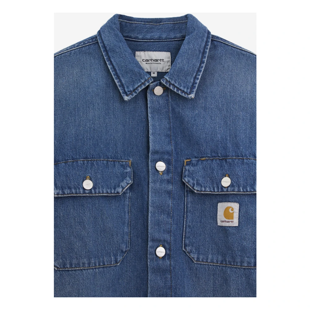 Carhartt WIP Blauw Katoenen Overhemd met Gekromde Zoom Blue Heren