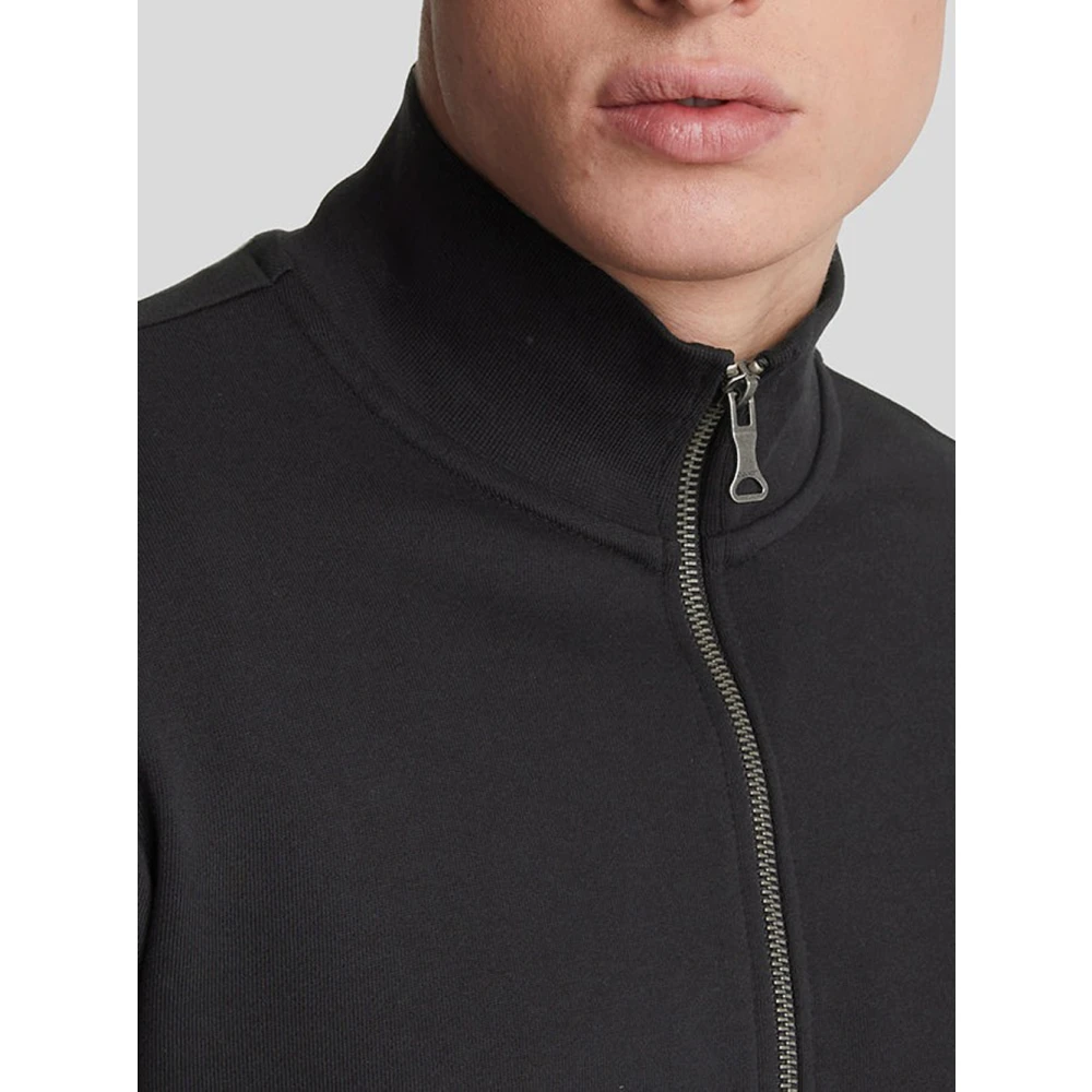 Lyle & Scott Zwarte French Terry Rits Hoodie Black Heren