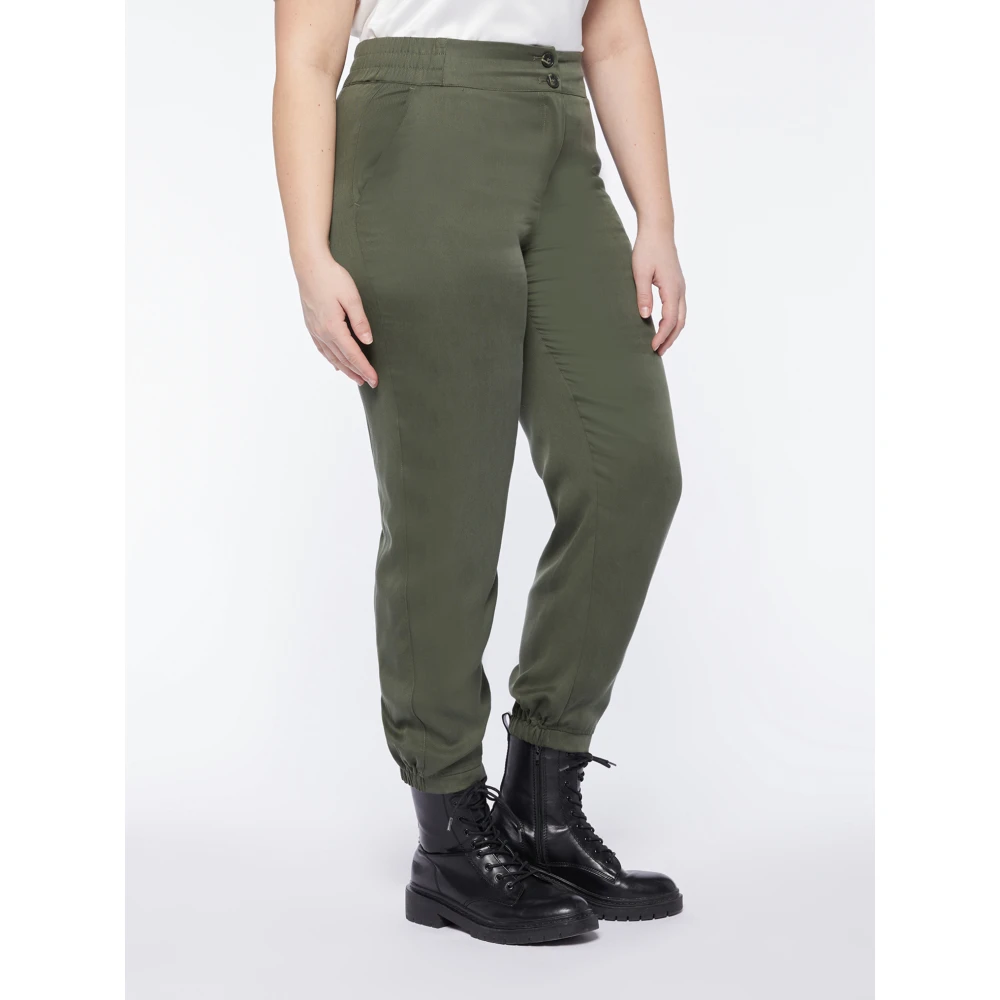 Fiorella Rubino Wortel Snit Katoen-Lyocell Broek Green Dames