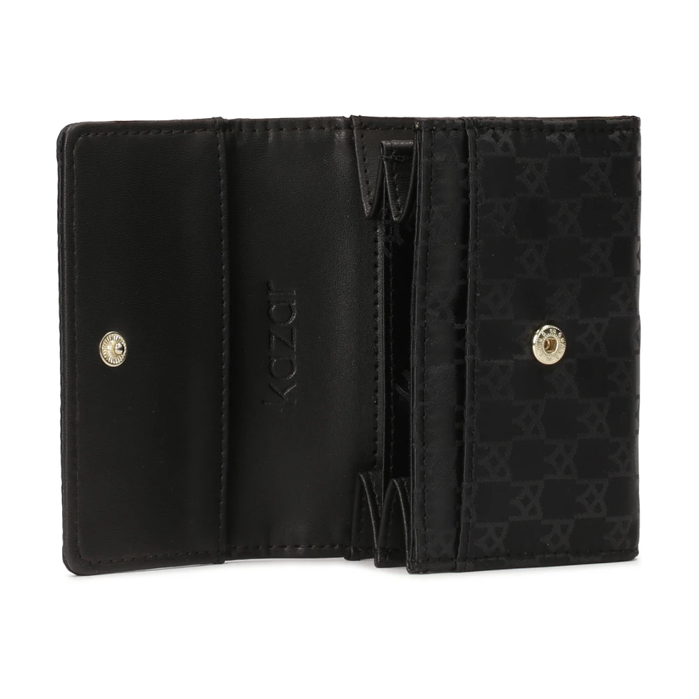 Kazar Logo-tekstureerde zwarte stoffen portemonnee Black Dames