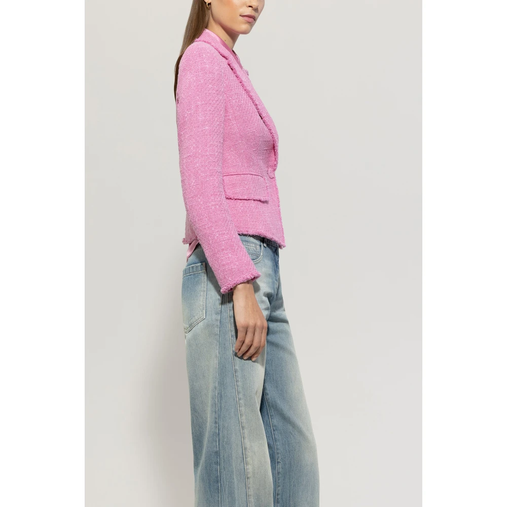 LUISA CERANO Vintage Tweed Blazer met Mal-Tinto Pink Dames