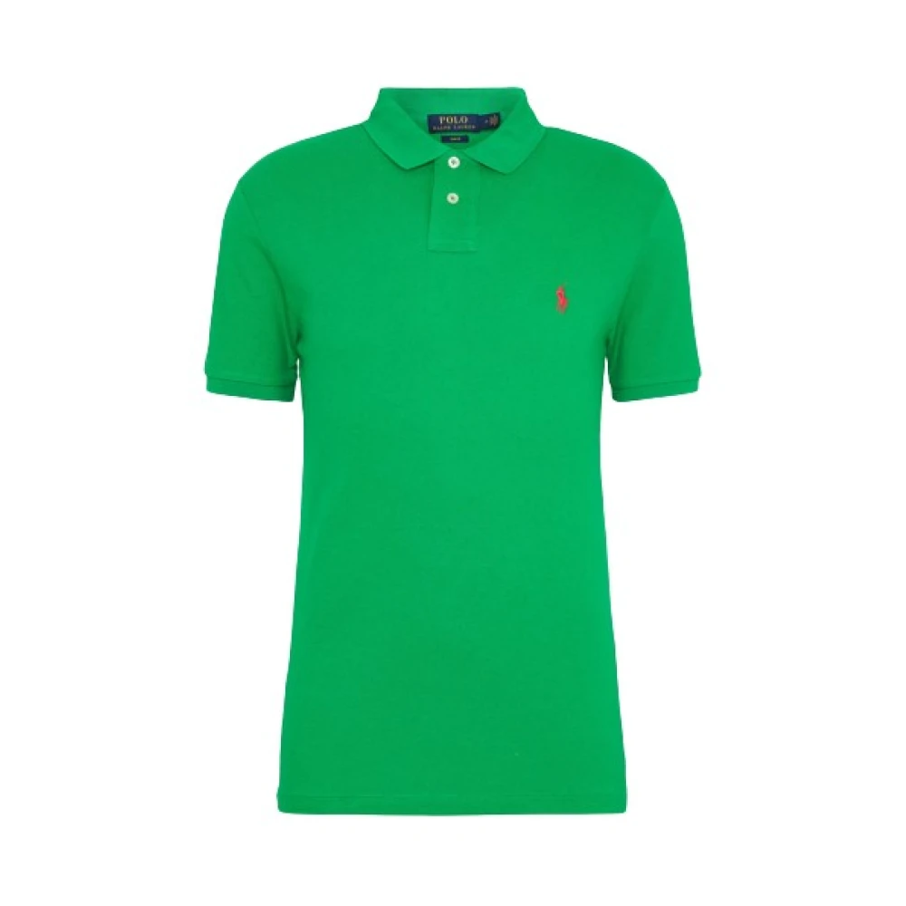 Polo Ralph Lauren Slim Fit Bomull Piqué Polo Skjorta Green, Herr