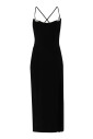 robe-midi-noire-metallisee-a-encolure-degagee