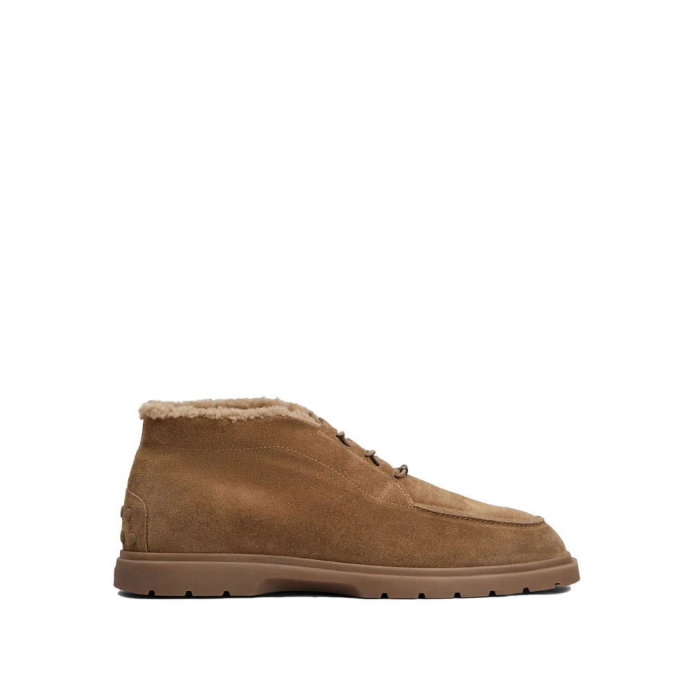 Tod's Men's Brown Winter Boots, 9 1/2 Uk, Suede Leather Ankle Boots