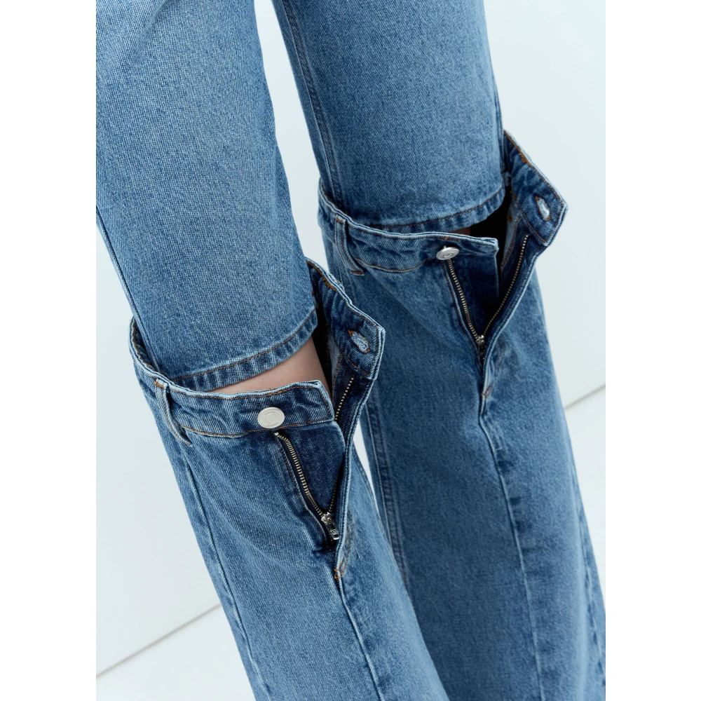 Coperni Open Knie Jeans met Knoopsluiting Blue Dames