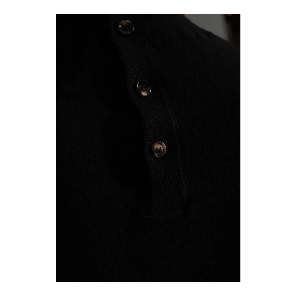 Bottega Veneta Wollen jurk met opstaande kraag Black Dames