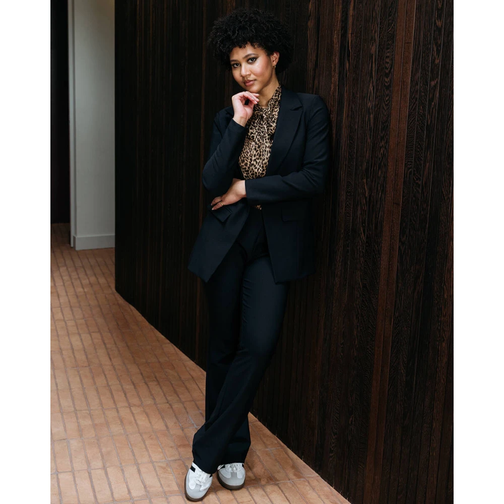 &Co Woman Blazer met ruitpatroon Black Dames
